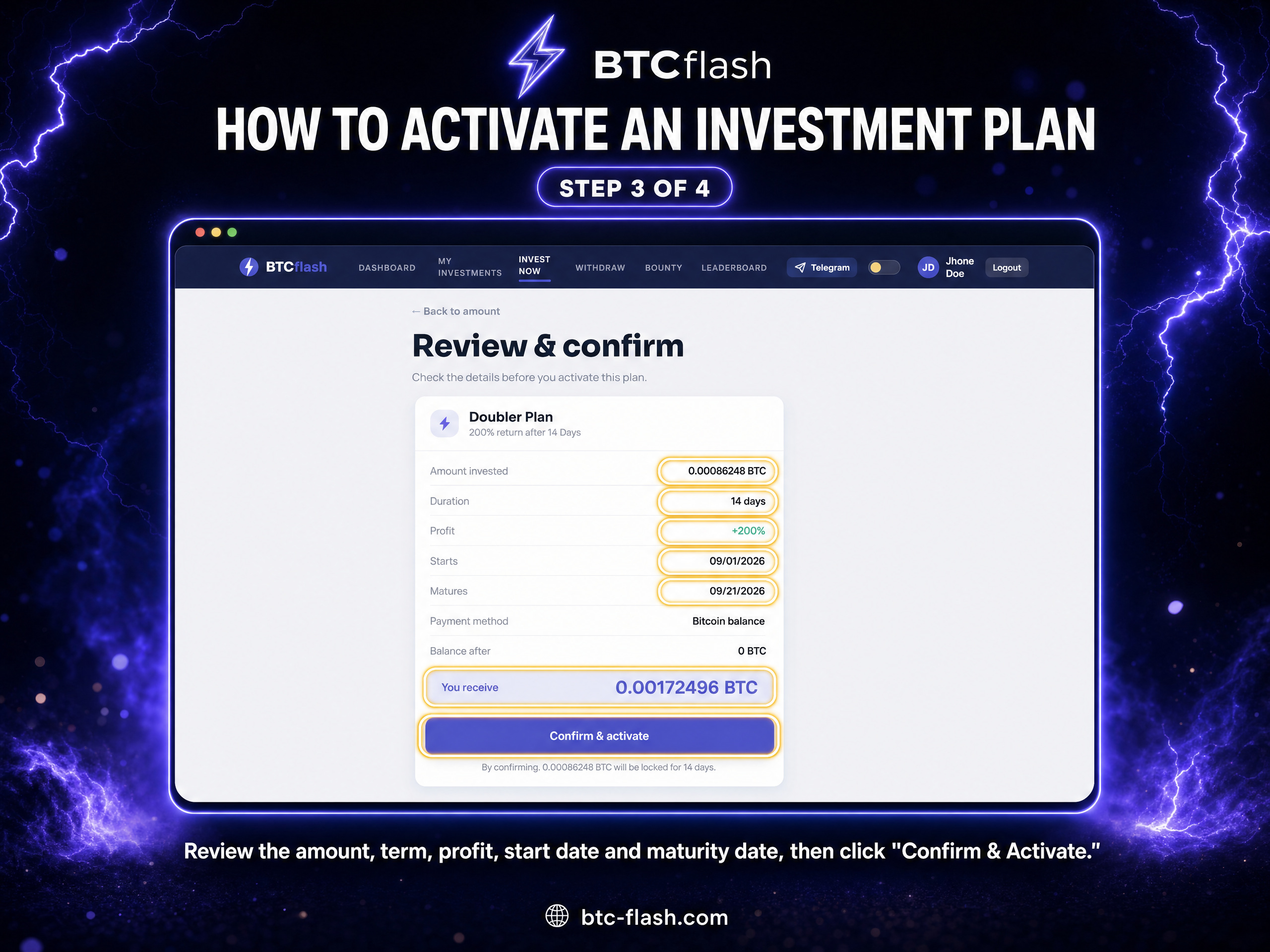 Plan activation guide step 3: Review plan details
